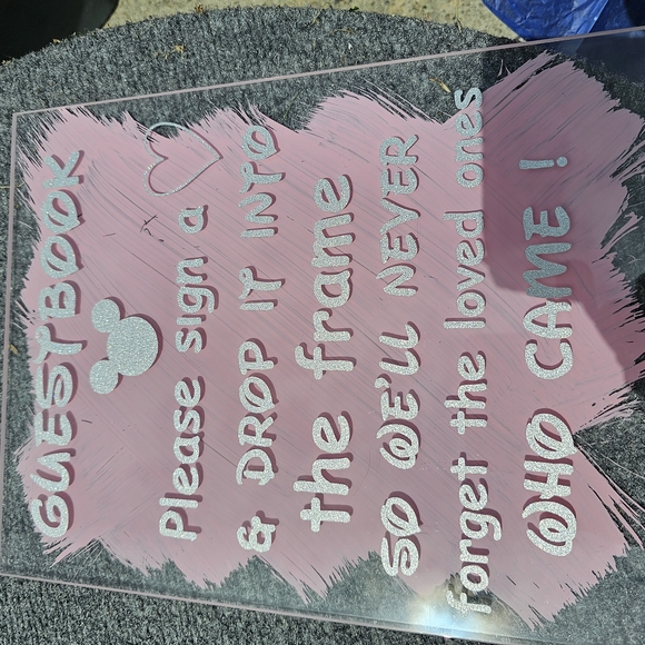 Disney Style Pink and Maroon Wedding Sign Set - Picture 4 of 8